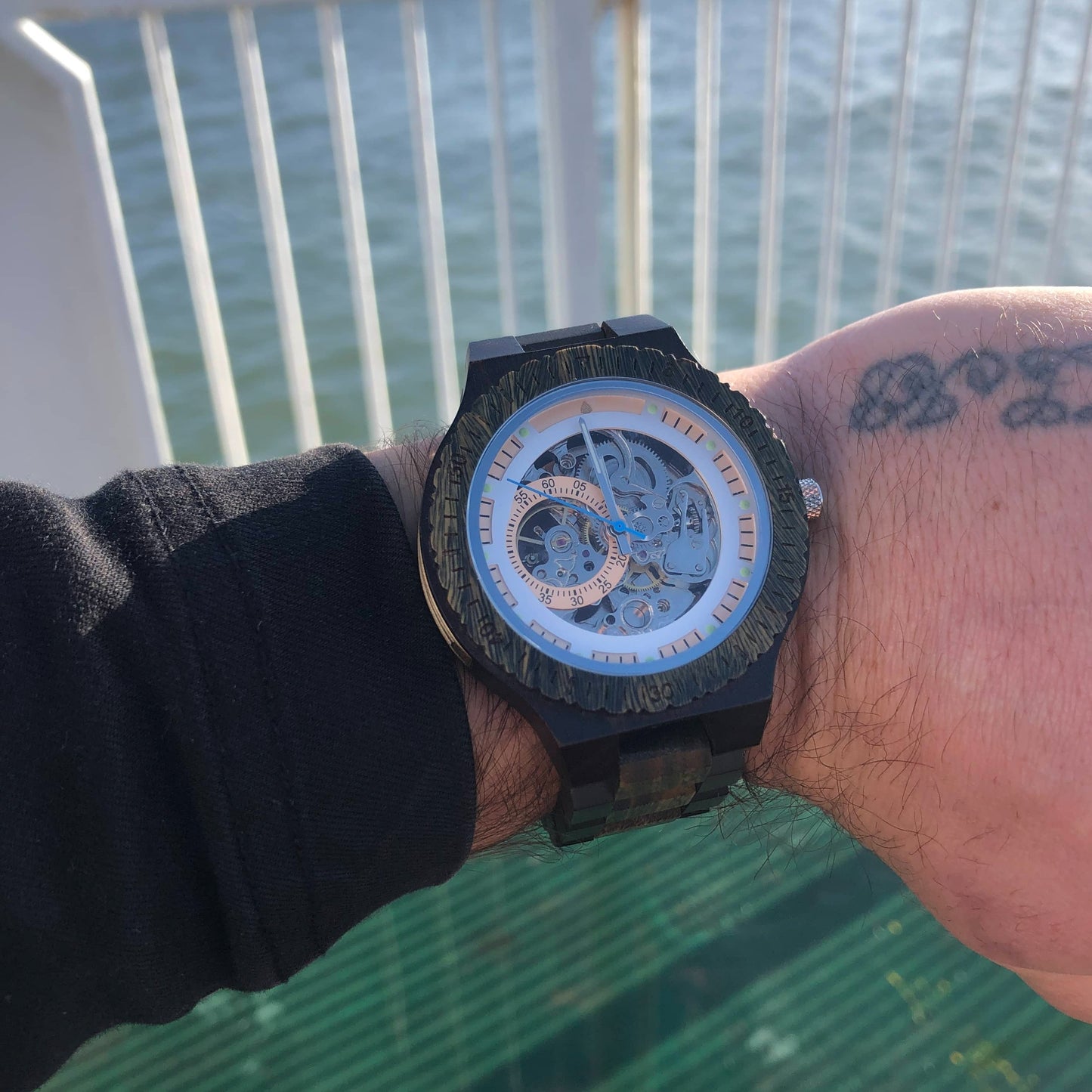 The Hemlock wood mechanical watch for men