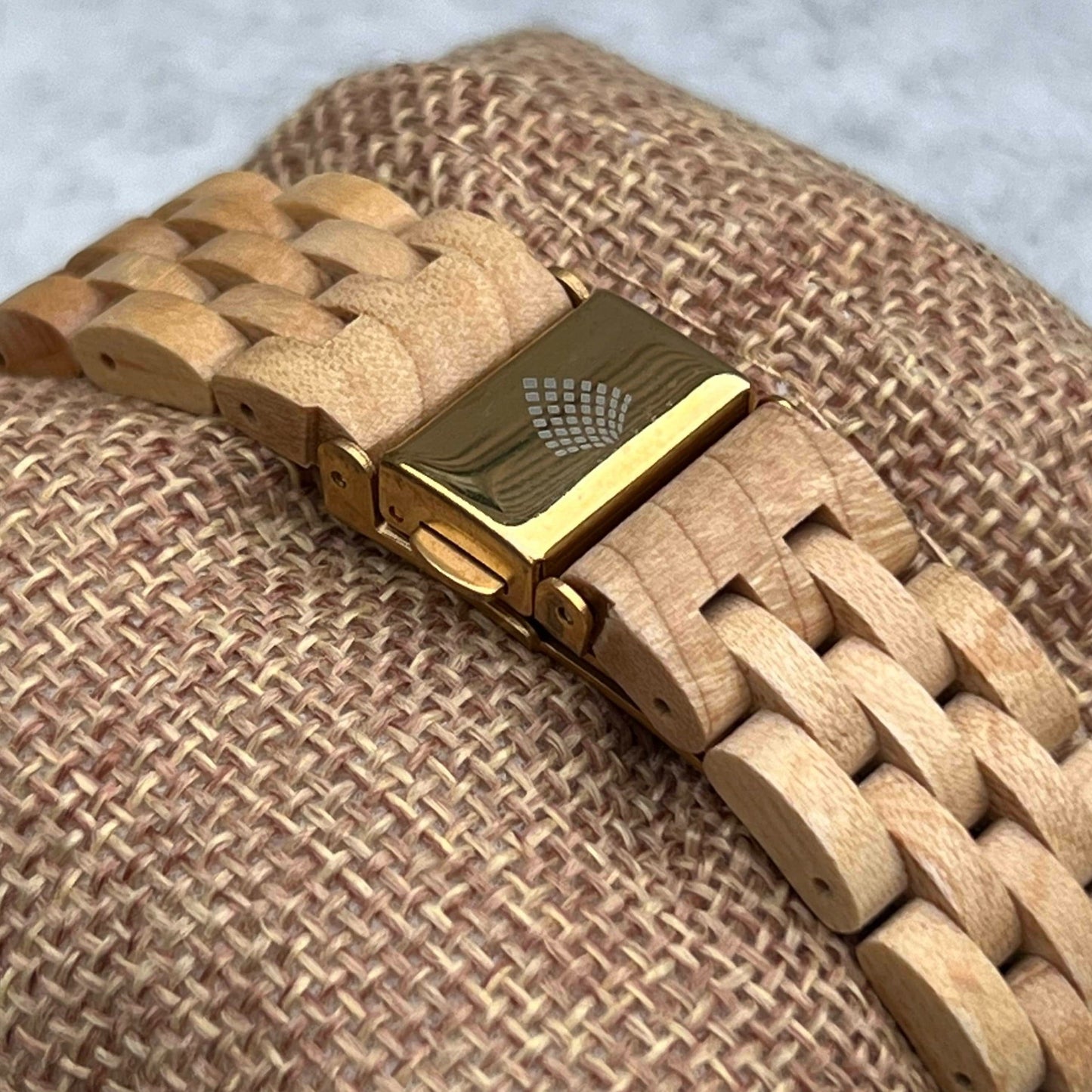 The clasp of the Birch wooden watch for women