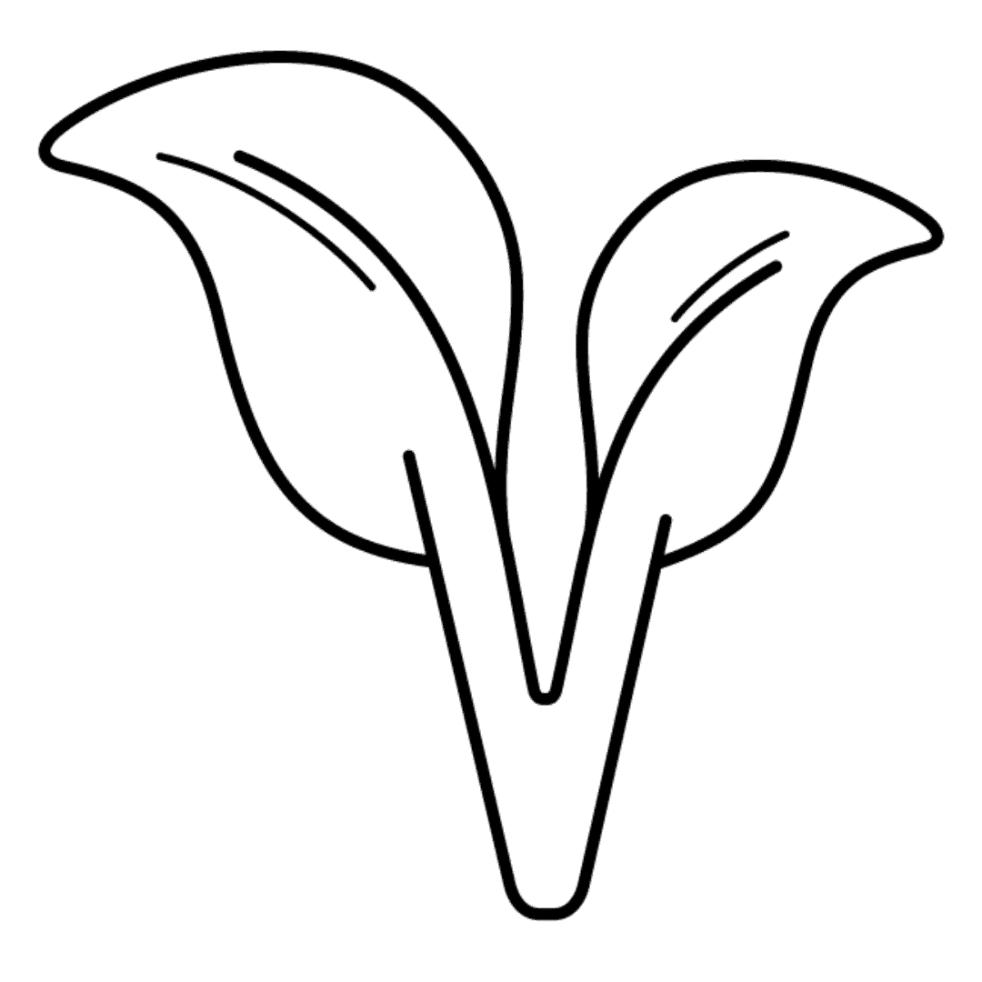 Vegan symbol - plants in the shape of a V