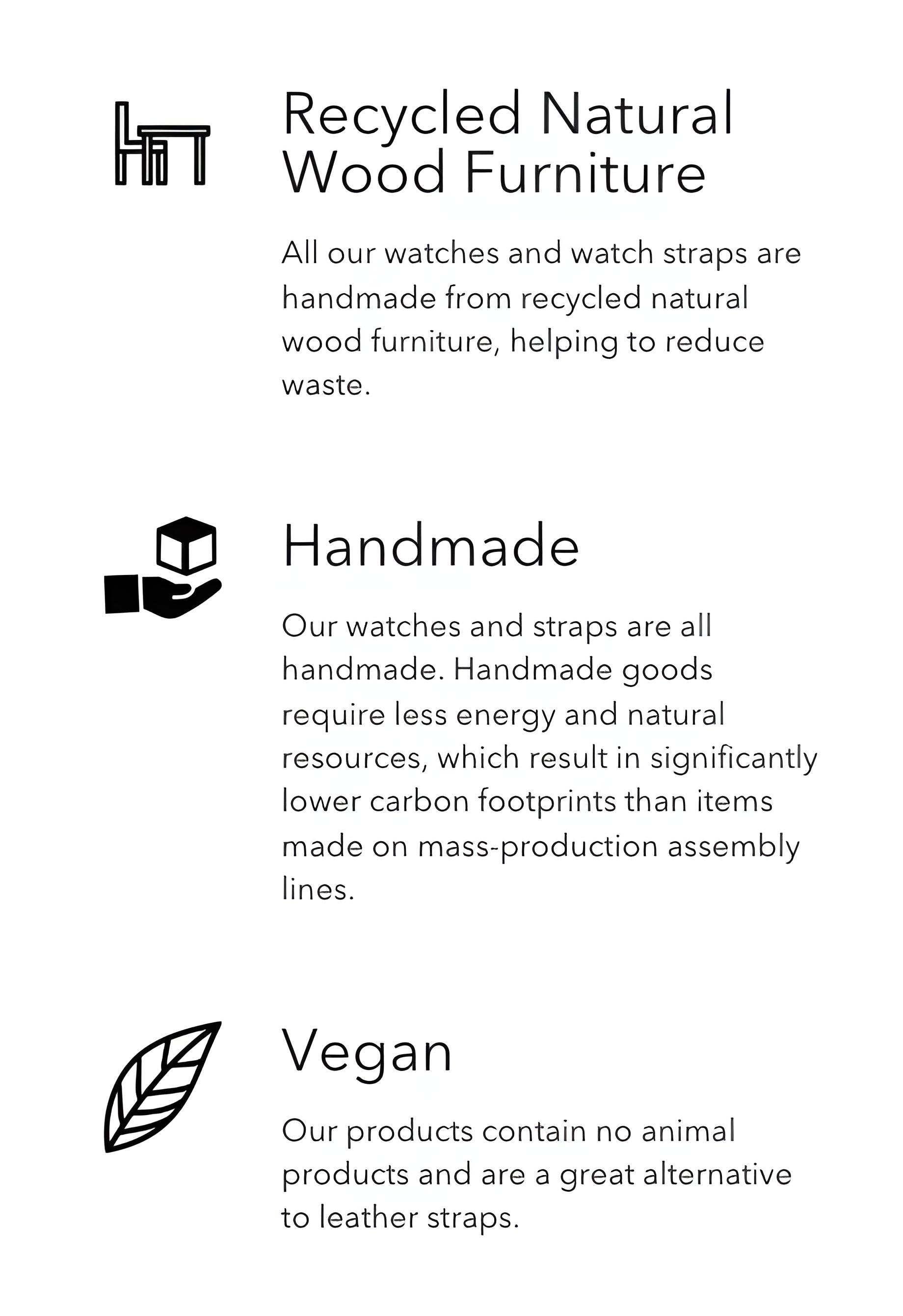 The Sustainable Watch Company key sustainable facts